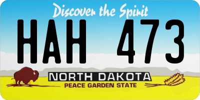 ND license plate HAH473