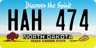 ND license plate HAH474