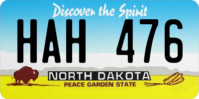 ND license plate HAH476