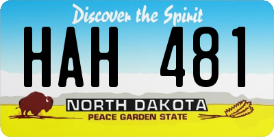 ND license plate HAH481