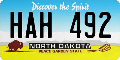 ND license plate HAH492