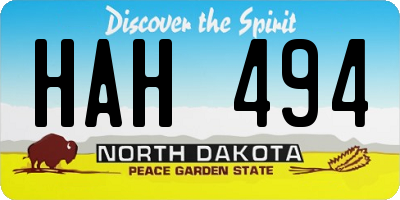 ND license plate HAH494