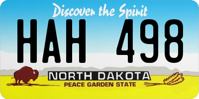 ND license plate HAH498