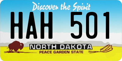 ND license plate HAH501