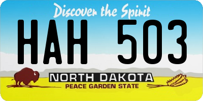 ND license plate HAH503