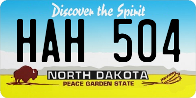 ND license plate HAH504