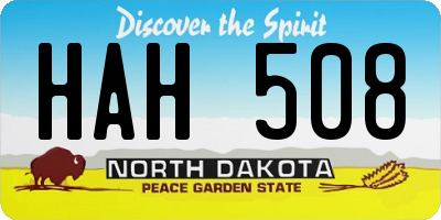 ND license plate HAH508