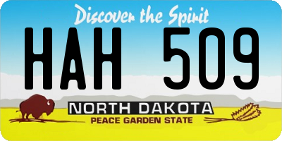 ND license plate HAH509