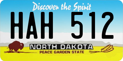 ND license plate HAH512