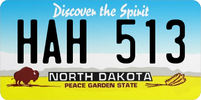 ND license plate HAH513