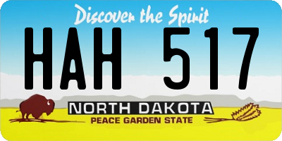 ND license plate HAH517