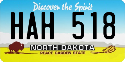 ND license plate HAH518