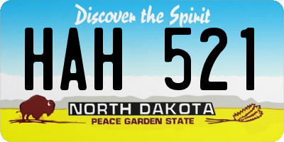 ND license plate HAH521