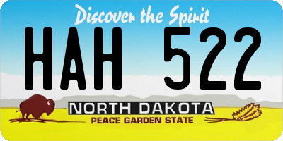 ND license plate HAH522