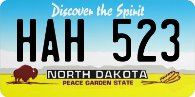 ND license plate HAH523