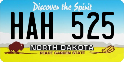 ND license plate HAH525