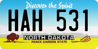 ND license plate HAH531