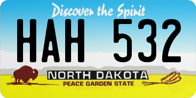 ND license plate HAH532