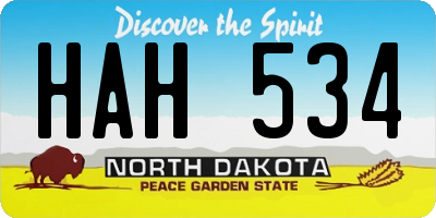 ND license plate HAH534