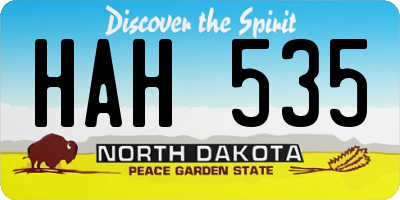 ND license plate HAH535
