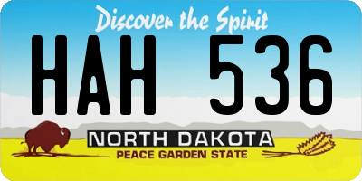 ND license plate HAH536