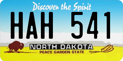 ND license plate HAH541