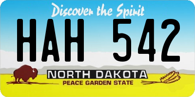 ND license plate HAH542