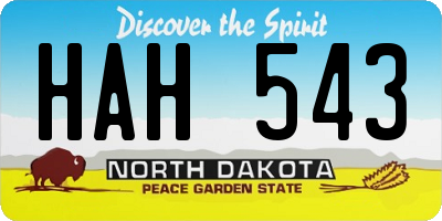 ND license plate HAH543