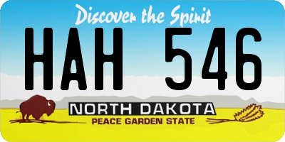 ND license plate HAH546