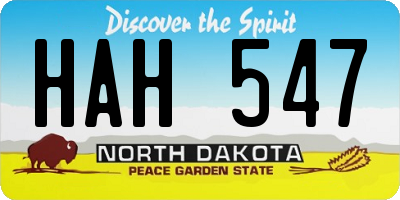 ND license plate HAH547