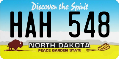 ND license plate HAH548