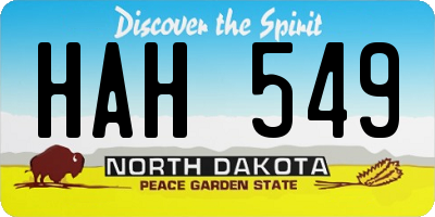 ND license plate HAH549