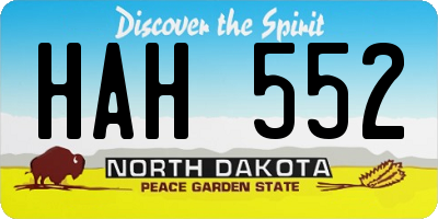 ND license plate HAH552