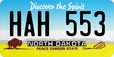 ND license plate HAH553