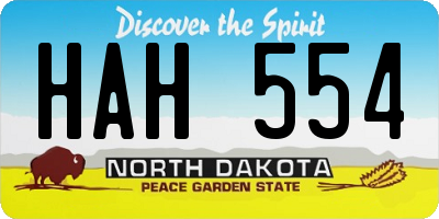 ND license plate HAH554