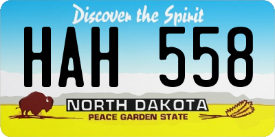 ND license plate HAH558