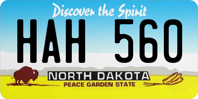 ND license plate HAH560