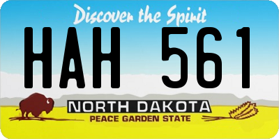 ND license plate HAH561