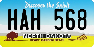 ND license plate HAH568