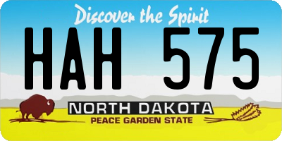 ND license plate HAH575