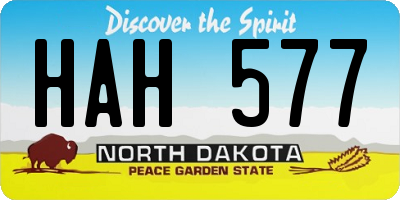 ND license plate HAH577