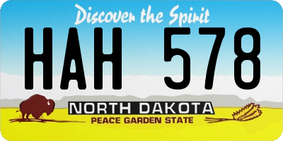ND license plate HAH578