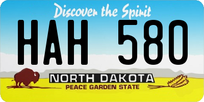 ND license plate HAH580