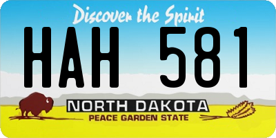 ND license plate HAH581