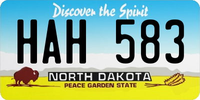 ND license plate HAH583