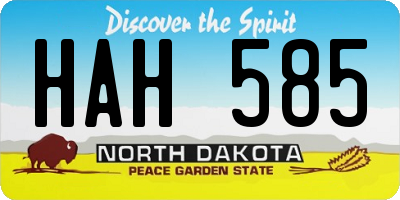 ND license plate HAH585