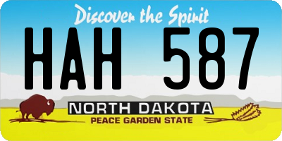 ND license plate HAH587