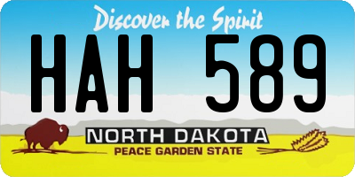 ND license plate HAH589