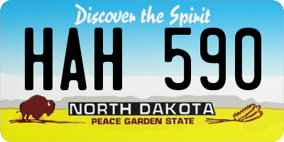 ND license plate HAH590