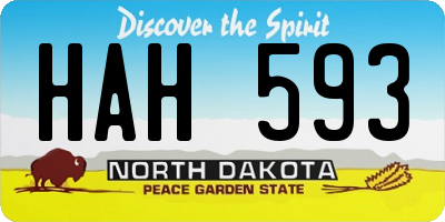 ND license plate HAH593